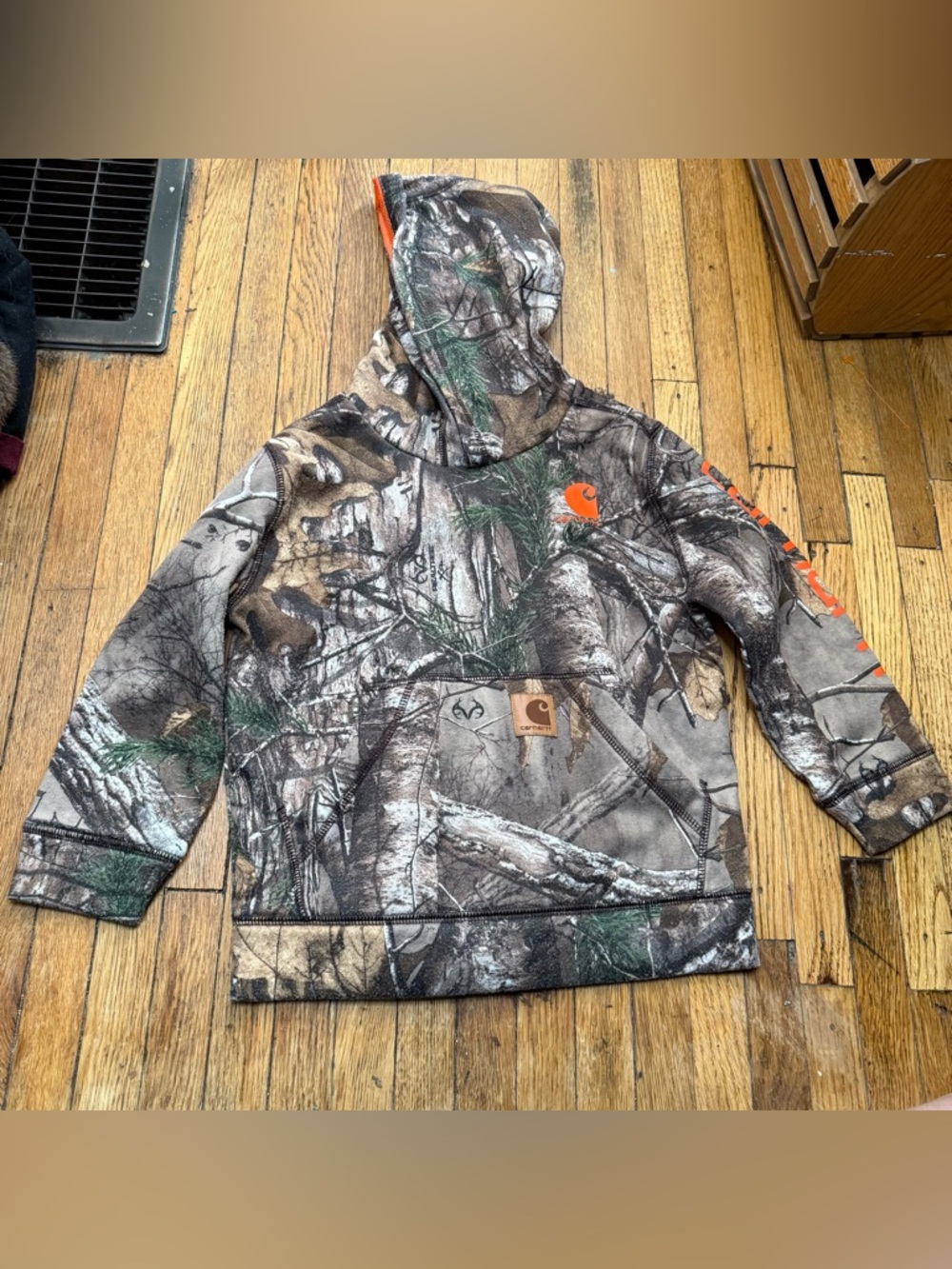 Carhartt Vintage Boys' Camo Hooded Sweatshirt - Size 5